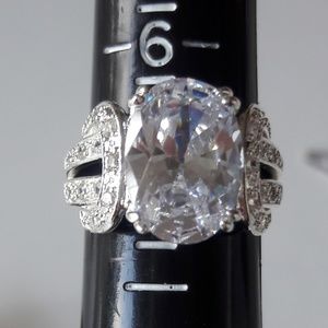 925 sterling silver white sapphire ring
